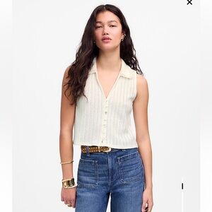 Madewell crochet knit v-neck